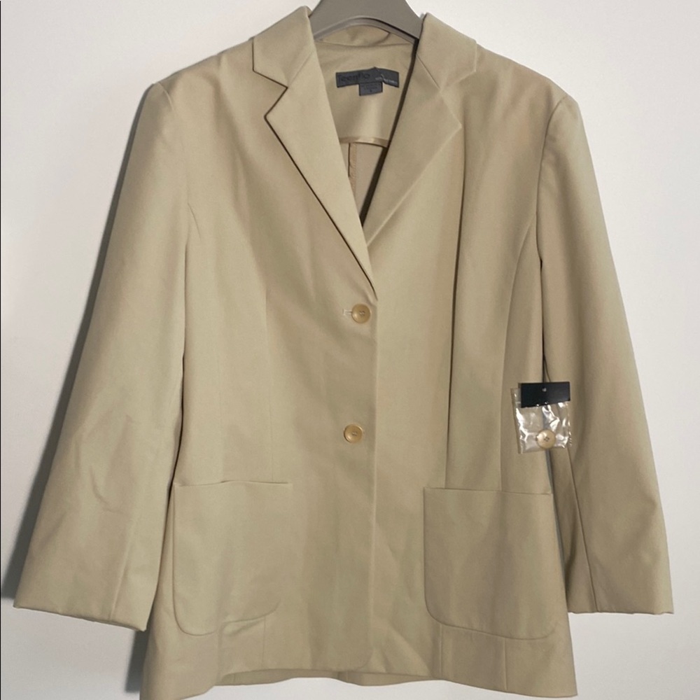 Teenflo Tan Blazer with Notched Lapels and Tailored Fit